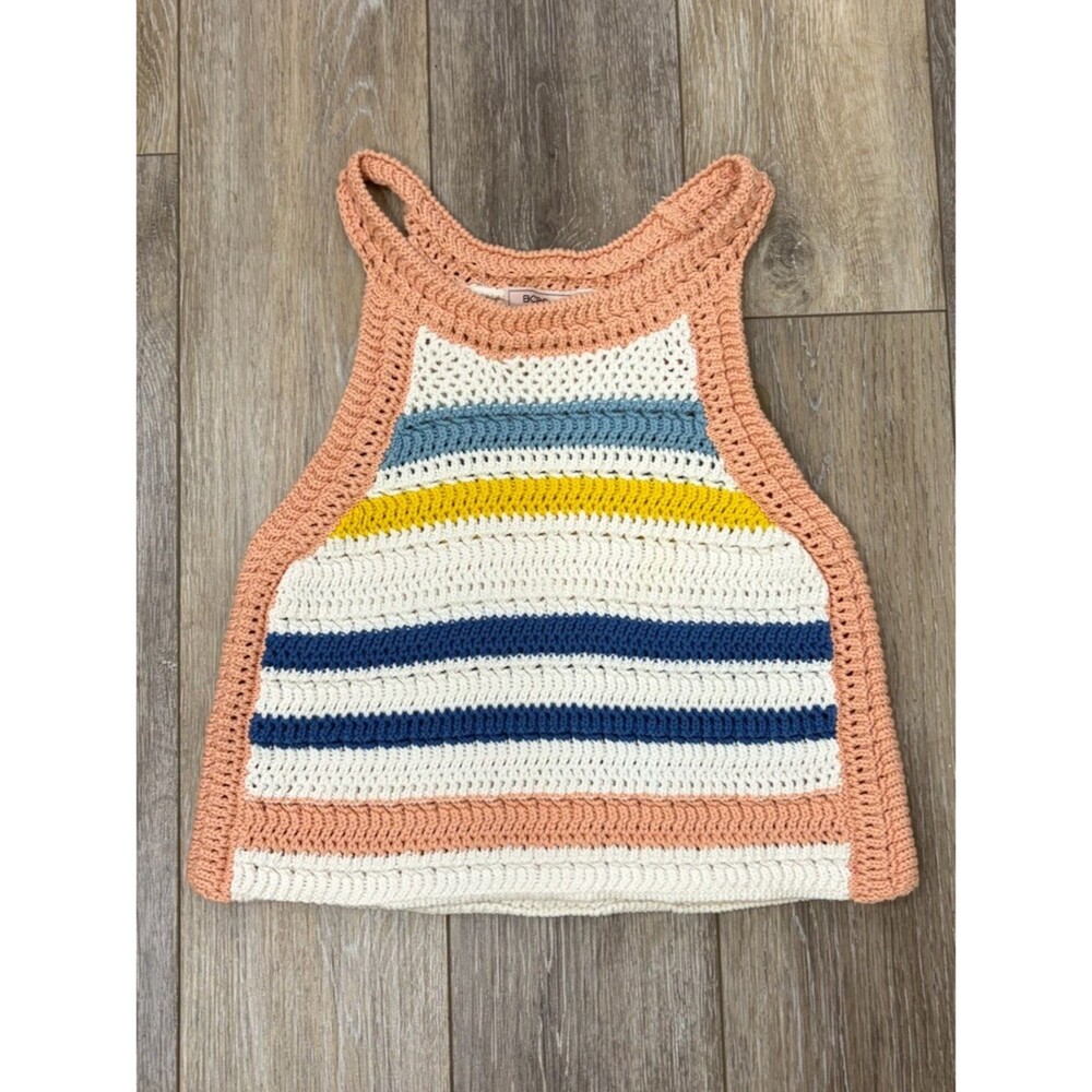 BCBGeneration Crocheted Striped Knit Tank Size XS - Picture 2 of 7